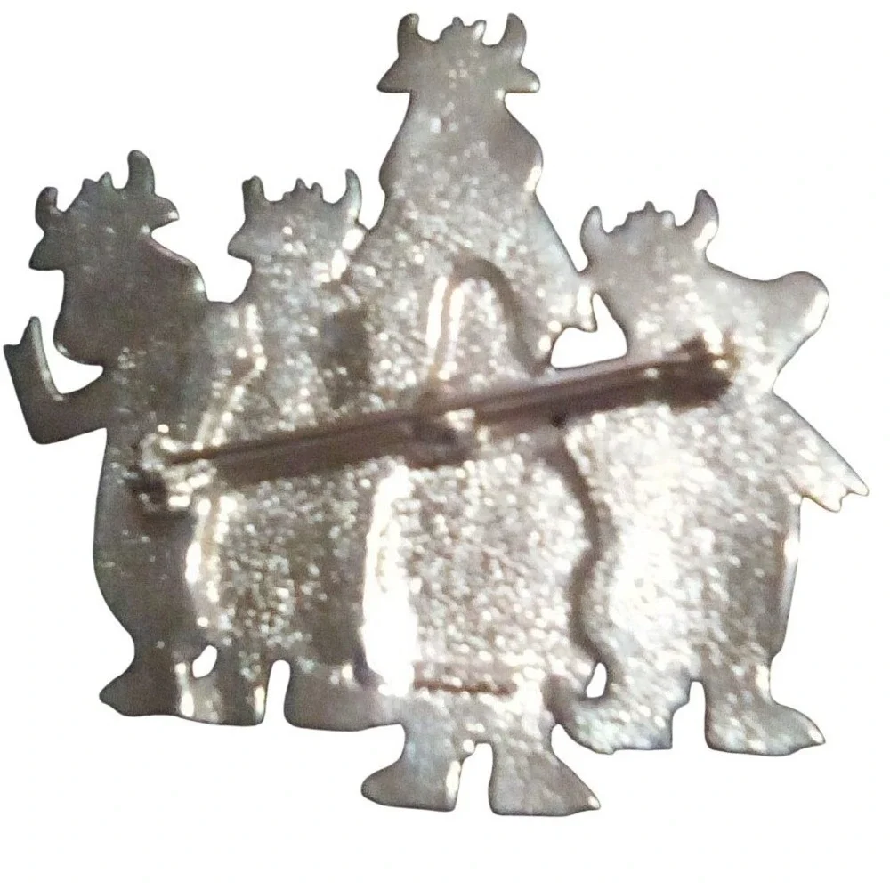 Vintage 1988‎ J.J.Jonette Pewter Cow Farm Animal Brooch Pin
